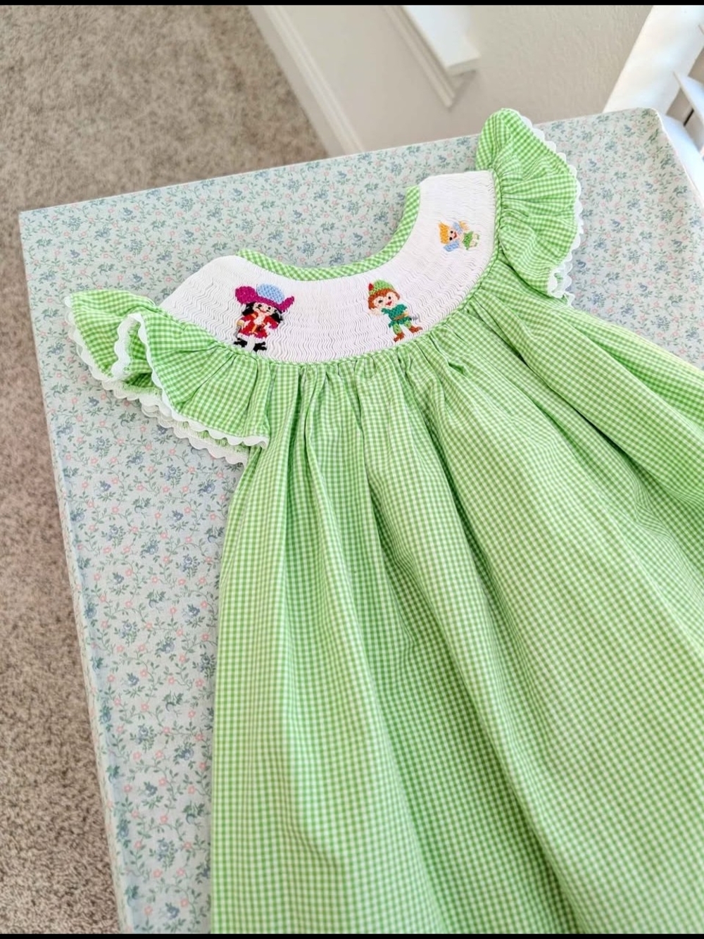 12/18 Mos Smocked Disney Peter Pan Dress